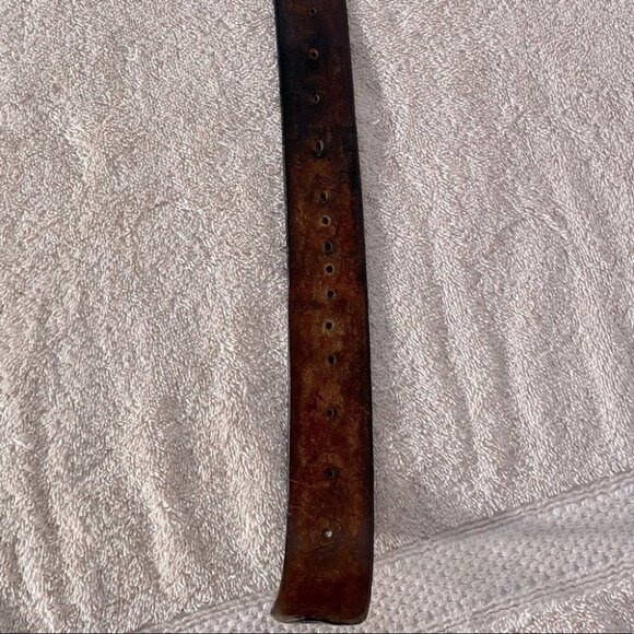 Vintage General Hot Oil And Chemical Cleaning Ltd Red Deer Brown Leather Belt - Picture 6 of 10